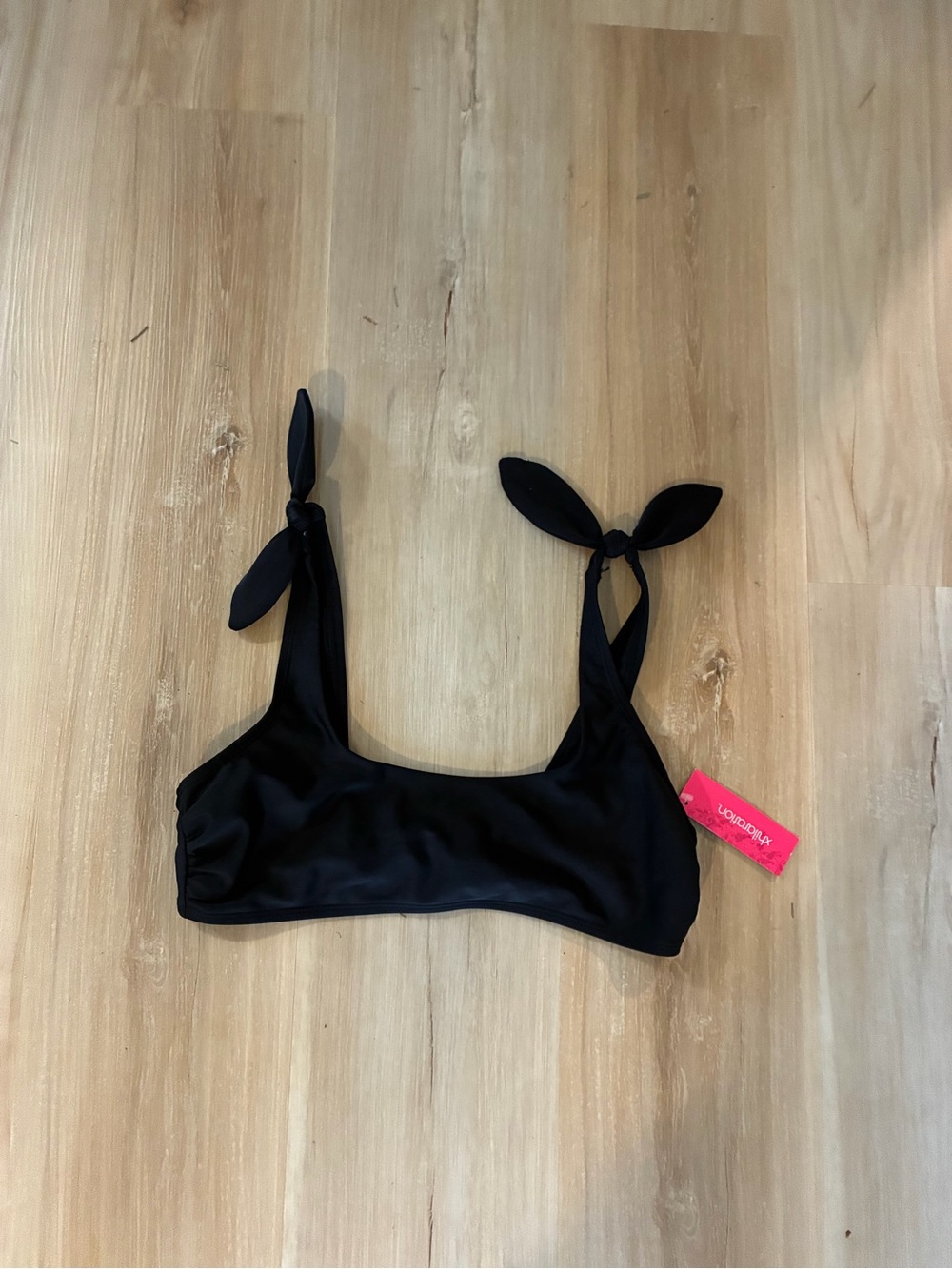 Target Black Swim Bottom with Pink Price Tag
